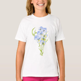 Pansies bleues Icy sur un T-shirt