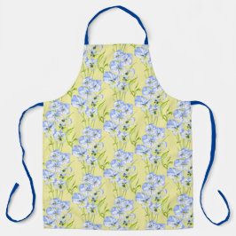 Pansies bleues Icy sur un tablier