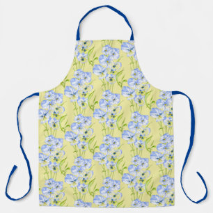 Pansies bleues Icy sur un tablier