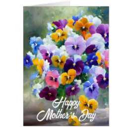 Pansies Bonne carte de voeux pour la fête des mère
