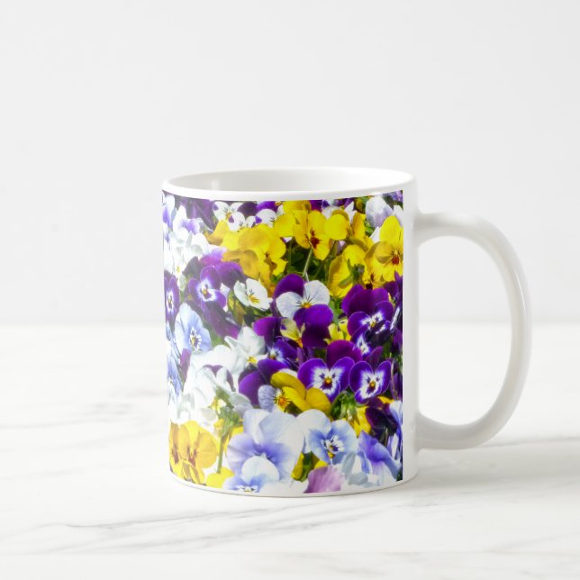 Pansies de café Mug (Droite)
