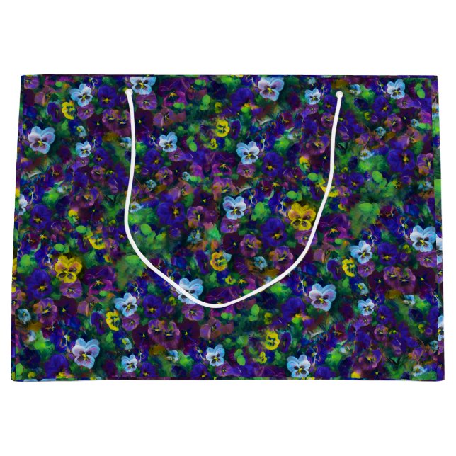 Pansies [purple] by Jason Street Große Geschenktüte (Vorderseite)