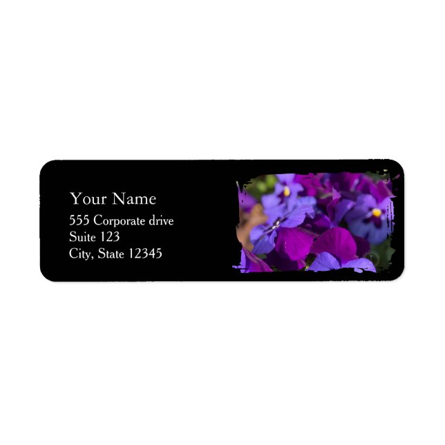 Pansies Return Address Labels (Vorne)