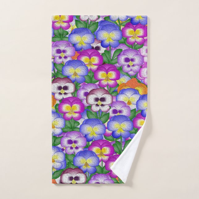 Pansies Serviette main (Serviette à main)