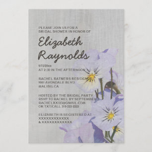 Pansies Vintages Invitations de douches nuptiales