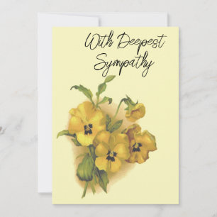 Pansies vintages Jaunes Carte de Sympathie Florale