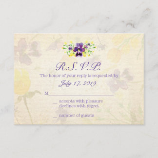 Pansies violettes parfaites, cartes de réponse