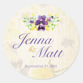 Pansies violettes parfaites Stickers de mariage pe