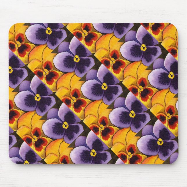 "Pansy #1" gepolstertes Muster florales Mousepad (Vorne)