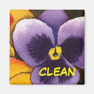 "Pansy #1" Nettoyer le lave-vaisselle Magnet