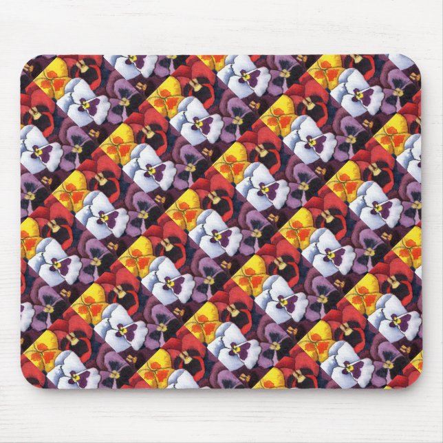 "Pansy #2" gepolstertes Muster florales Mousepad (Vorne)