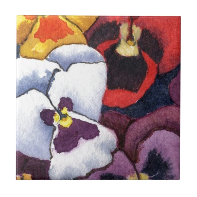 "Pansy #2" Kitchen Garden Keramik Tile Fliese (Vorderseite)