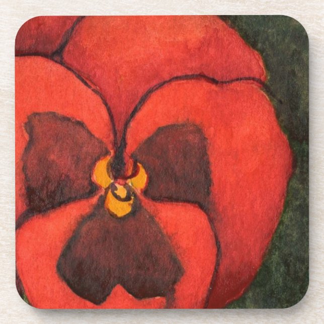 "Pansy #3" Set "Floral Untersetzer" Getränkeuntersetzer (Vorderseite)