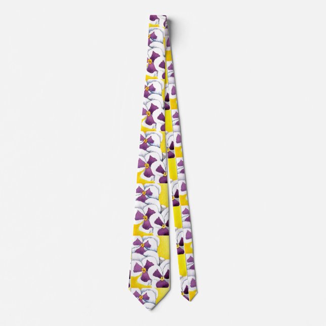 "Pansy 4" Blumengarten Neck Tie Krawatte (Vorderseite)