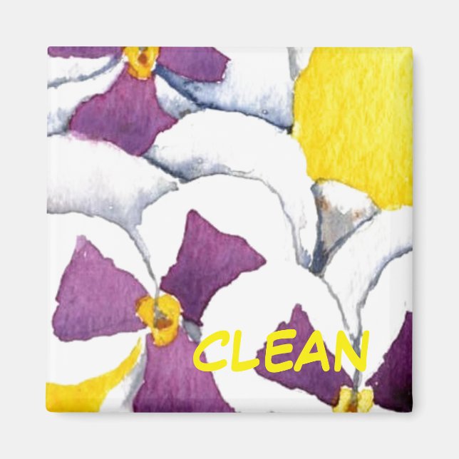 "Pansy #4" Clean Dishwasher Status Magnet (Vorne)