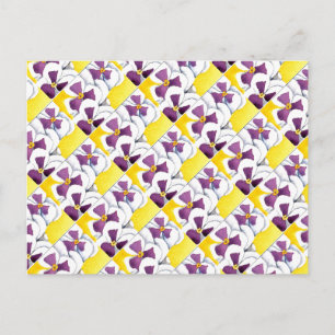 "Pansy #4 Tiled Pattern" Floral Postcard Postkarte