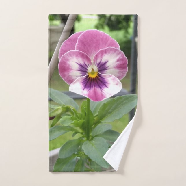 Pansy Bath Towels (Pink & Purple) Badhandtuch Set (Handtuch)