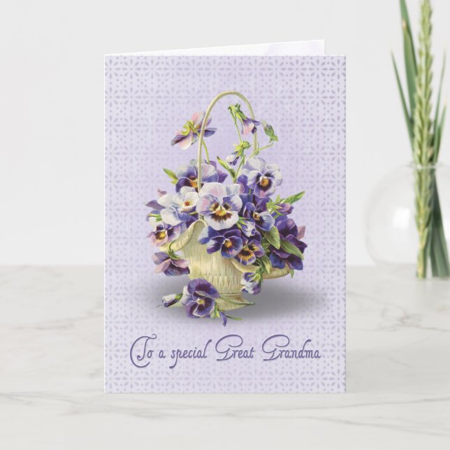Pansy Birthday for Great Oma Card Karte (Vorderseite)
