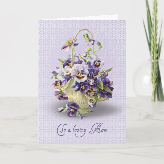 Pansy Birthday für Mama Karte (Vorderseite)