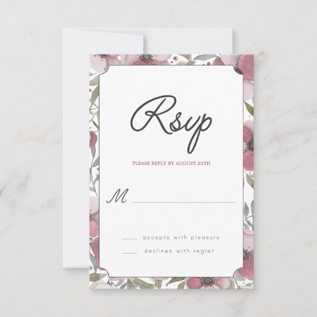 Pansy Blossoms RSVP-Karte RSVP Karte (Vorderseite)