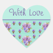 Pansy Blume Aqua Strip mit Aufkleber für die Liebe