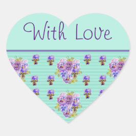Pansy Blume Aqua Strip mit Aufkleber für die Liebe