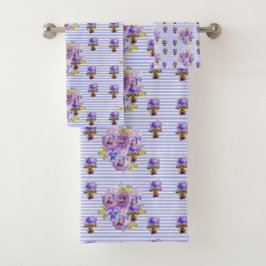 Pansy Blume Aqua Ticino Giro del Malcantone  Badhandtuch Set
