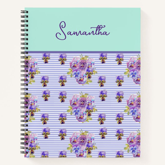 Pansy Blume Aqua Ticino Giro del Malcantone Notizbuch (Vorderseite)