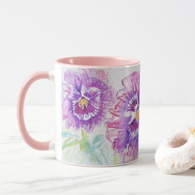 Pansy Blume Mum Daughter Tasse (Mit Donut)