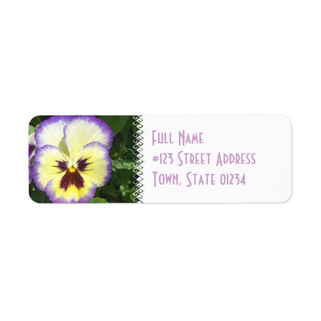 Pansy Blume Picture Mailing Label (Vorne)