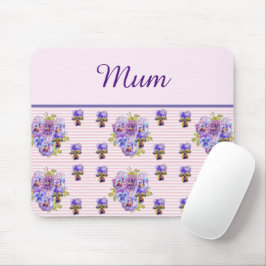 Pansy Blume Rosa Streifen Blumenmütter Tag Mousepad