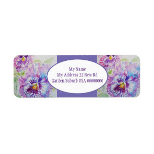 Pansy Blume Rücksendeadressen-Aufkleber