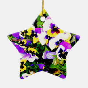 Pansy-Blumen Keramik Ornament