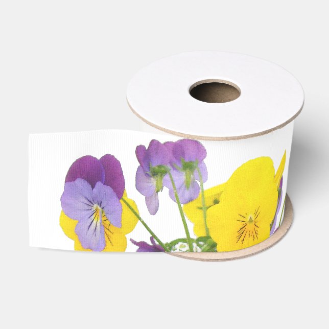 Pansy-BlumenBlumen-Gartengrosgrain-Band Ripsband (Spule)