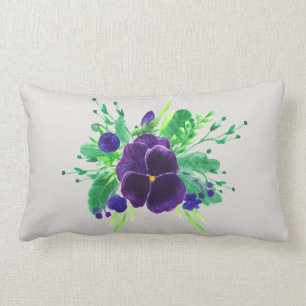 Pansy Bouquet benutzerdefinierte Hintergrundfarbe Lendenkissen