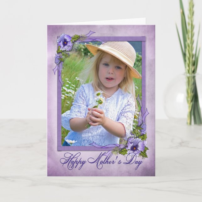 Pansy Carte photo pour la fête des mères (Devant)