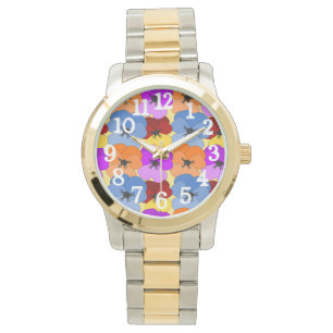 Pansy Collage Armbanduhr
