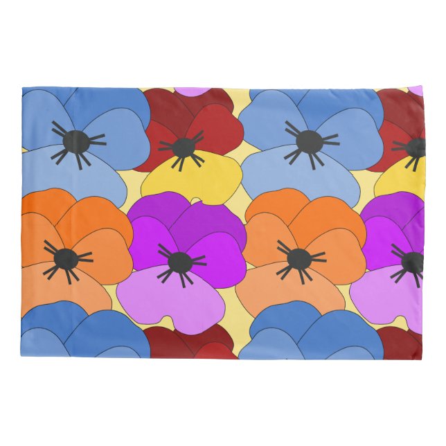 Pansy Collage Kissenbezug (Rückseite)