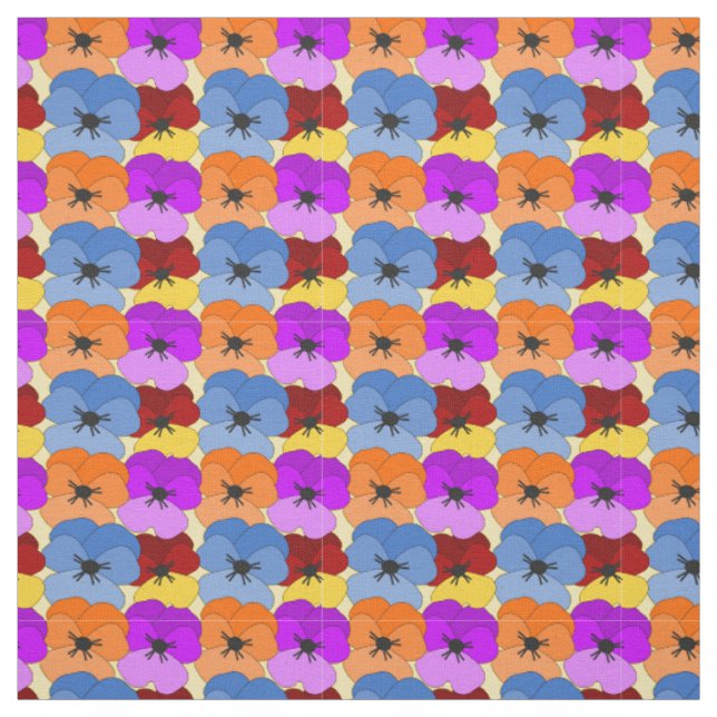 Pansy Collage Stoff (Muster)