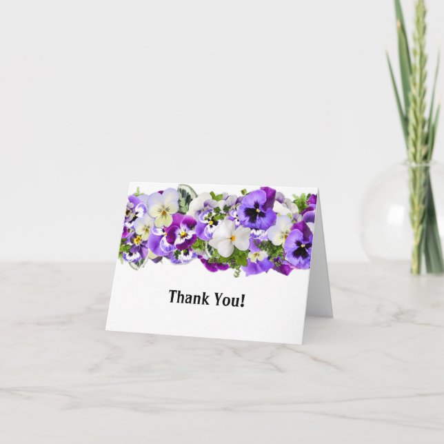 Pansy danken Ihnen zu kardieren Dankeskarte (Vorderseite)