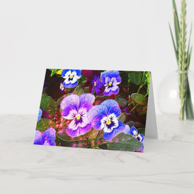 Pansy danken Ihnen zu kardieren Dankeskarte (Vorderseite)