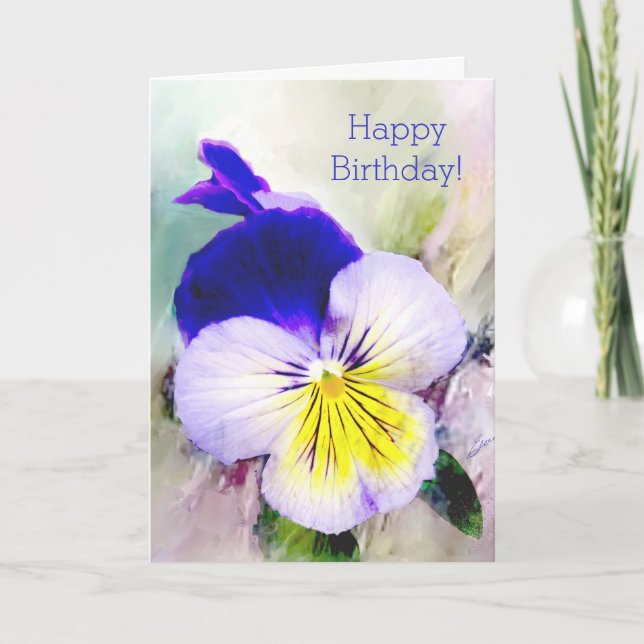 Pansy dans le Jardin anglais Carte de voeux d'anni (Devant)