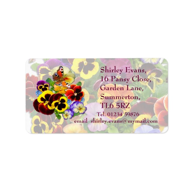 Pansy Display ~ Label # 2 Adressaufkleber (Vorne)
