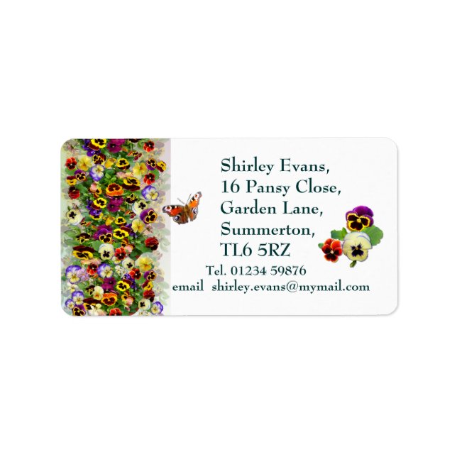 Pansy Display ~ Label # 5 Adressaufkleber (Vorne)