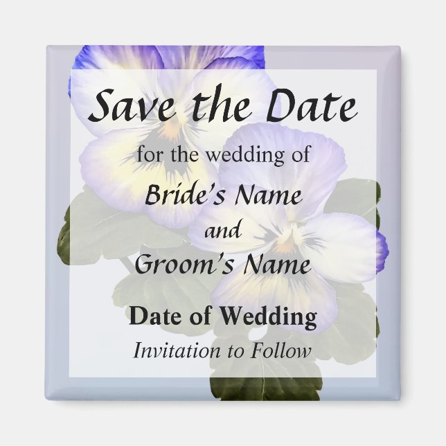 Pansy Duo Save the Date Magnet (Vorne)