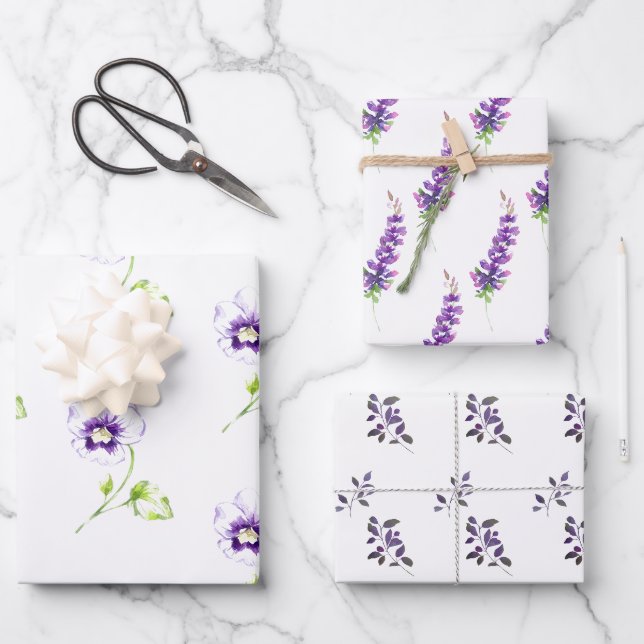 Pansy et Lavender Assortiment de papier d'emballag (Recto)