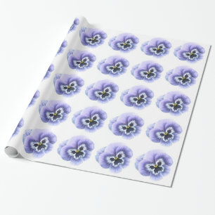 Pansy Face Lila Geschenkpapier