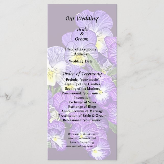 Pansy Family Wiedersehen Programm (Vorderseite)