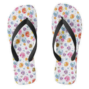Pansy Floral Blume Spaß farbenfroh Flip Flops