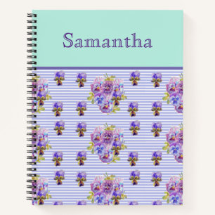 Pansy Flower Aqua floral Recette Carnet Journal